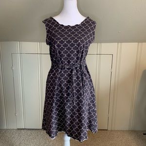 Luna Grey Scallop Pattern Sundress, Size L